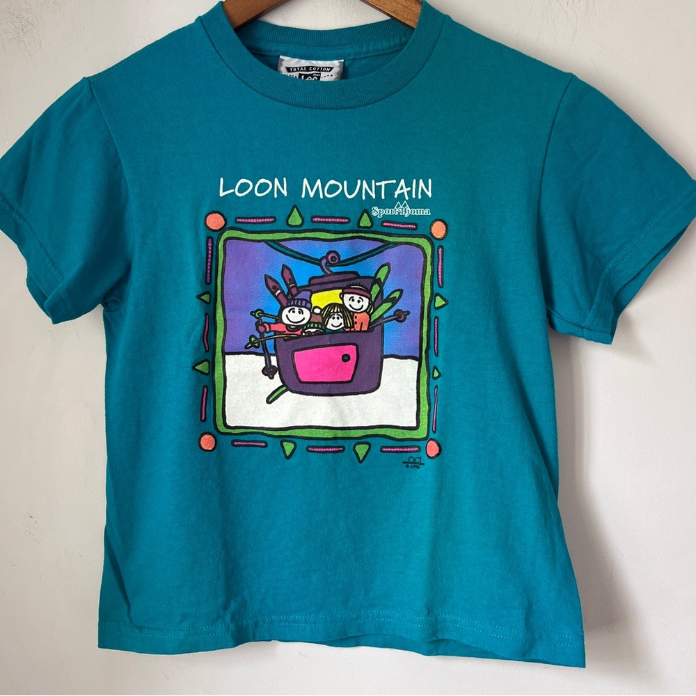 Vintage T-shirt Loon Mountain Sport Thoma Cotton 1996 Short Sleeve Kids Small